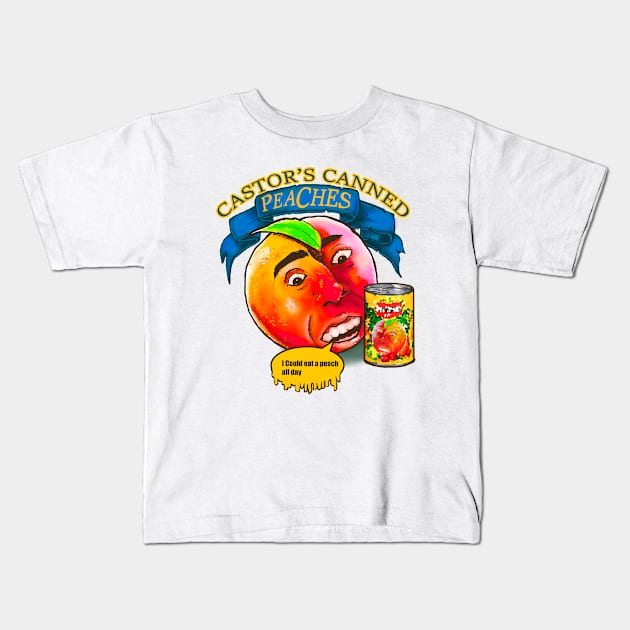 Castor's Canned Peaches Kids T-Shirt by Artsauce